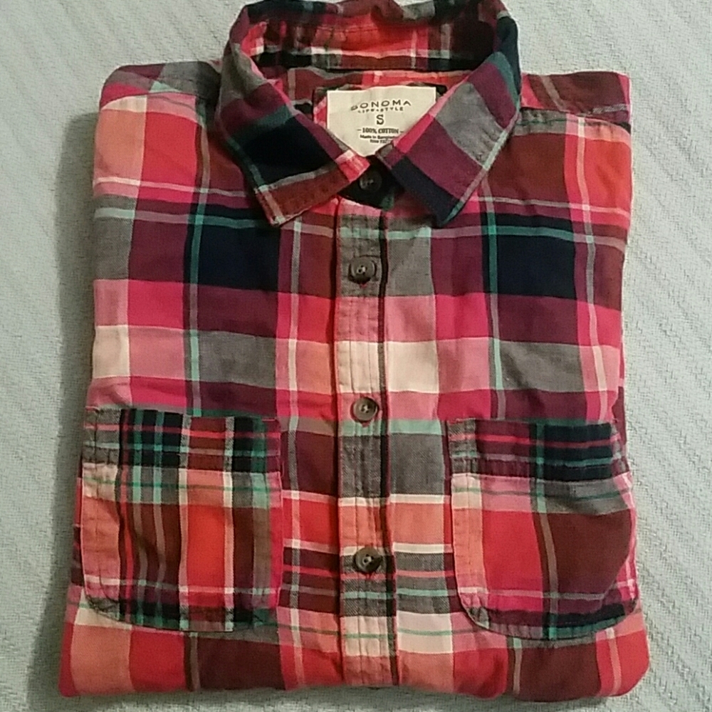 Sonoma plaid flannel top